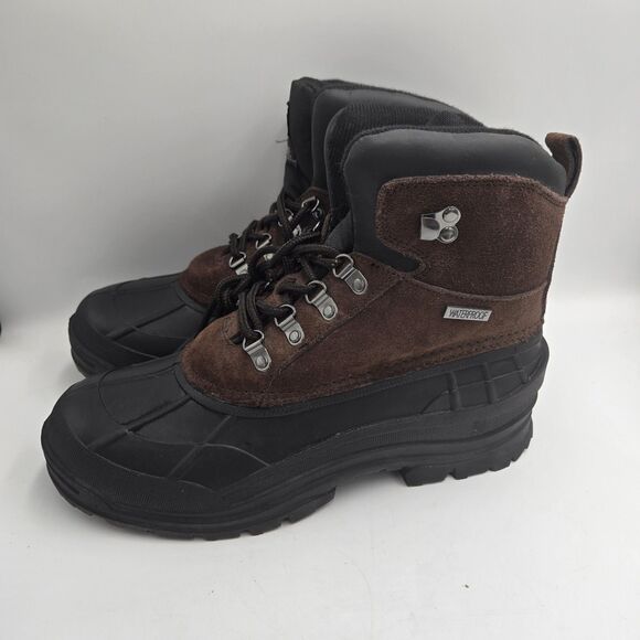 Climate Thermolite Waterproof Duck Boots Mens Size 8 Brown Leather Steel Shank main image 11